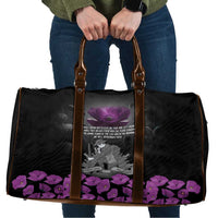 ANZAC Day Remembrance Travel Bag Purple Poppy We Will Remember Them