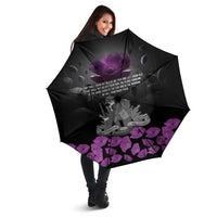 ANZAC Day Remembrance Umbrella Purple Poppy We Will Remember Them LT9 - Polynesian Pride