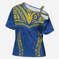 Custom Oceania Football Solomon Kings Cross Shoulder Shirt Polynesian Tribal Pattern