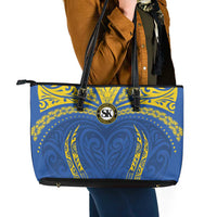 Oceania Football Solomon Kings Leather Tote Bag Polynesian Tribal Pattern