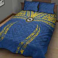 Oceania Football Solomon Kings Quilt Bed Set Polynesian Tribal Pattern