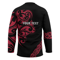 All Black Maori Tribal Tattoo Personalised Hockey Jersey Classic Red Polynesian Style LT9 - Polynesian Pride