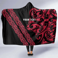 All Black Maori Tribal Tattoo Personalised Hooded Blanket Classic Red Polynesian Style - Polynesian Pride