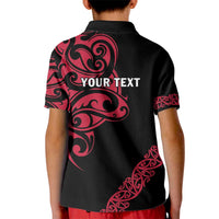 All Black Maori Tribal Tattoo Personalised Kid Polo Shirt Classic Red Polynesian Style LT9 - Polynesian Pride