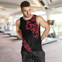 All Black Maori Tribal Tattoo Personalised Men Tank Top Classic Red Polynesian Style LT9 Red - Polynesian Pride