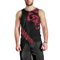 All Black Maori Tribal Tattoo Personalised Men Tank Top Classic Red Polynesian Style LT9 - Polynesian Pride