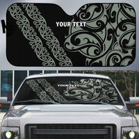 All Black Maori Tribal Tattoo Personalised Auto Sun Shade Moss Green Polynesian Style - Polynesian Pride