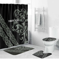 All Black Maori Tribal Tattoo Personalised Bathroom Set Moss Green Polynesian Style - Polynesian Pride