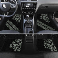 All Black Maori Tribal Tattoo Personalised Car Mats Moss Green Polynesian Style - Polynesian Pride