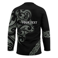 All Black Maori Tribal Tattoo Personalised Hockey Jersey Moss Green Polynesian Style LT9 - Polynesian Pride