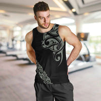 All Black Maori Tribal Tattoo Personalised Men Tank Top Moss Green Polynesian Style - Polynesian Pride