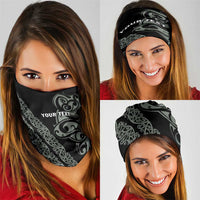 All Black Maori Tribal Tattoo Personalised Neck Gaiter Moss Green Polynesian Style LT9