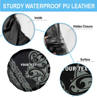 All Black Maori Tribal Tattoo Personalised Spare Tire Cover Moss Green Polynesian Style LT9 - Polynesian Pride