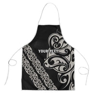 All Black Maori Tribal Tattoo Personalised Apron Stone Gray Polynesian Style - Polynesian Pride