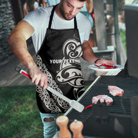 All Black Maori Tribal Tattoo Personalised Apron Stone Gray Polynesian Style - Polynesian Pride
