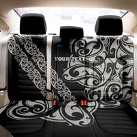 All Black Maori Tribal Tattoo Personalised Back Car Seat Cover Stone Gray Polynesian Style - Polynesian Pride