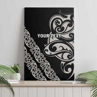 All Black Maori Tribal Tattoo Personalised Canvas Wall Art Stone Gray Polynesian Style - Polynesian Pride