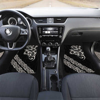 All Black Maori Tribal Tattoo Personalised Car Mats Stone Gray Polynesian Style - Polynesian Pride