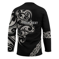 All Black Maori Tribal Tattoo Personalised Hockey Jersey Stone Gray Polynesian Style LT9 - Polynesian Pride