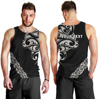 All Black Maori Tribal Tattoo Personalised Men Tank Top Stone Gray Polynesian Style - Polynesian Pride