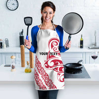 All White Maori Tribal Tattoo Personalised Apron Classic Red Polynesian Style - Polynesian Pride