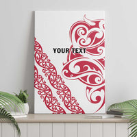 All White Maori Tribal Tattoo Personalised Canvas Wall Art Classic Red Polynesian Style - Polynesian Pride