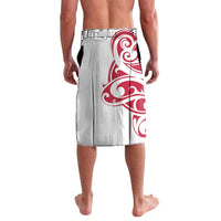 All White Maori Tribal Tattoo Personalised Lavalava Classic Red Polynesian Style - Polynesian Pride