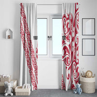 All White Maori Tribal Tattoo Personalised Window Curtain Classic Red Polynesian Style LT9 - Polynesian Pride