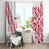 All White Maori Tribal Tattoo Personalised Window Curtain Classic Red Polynesian Style LT9 - Polynesian Pride