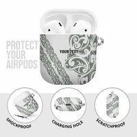 All White Maori Tribal Tattoo Personalised AirPods Case Moss Green Polynesian Style LT9 - Polynesian Pride
