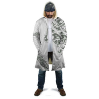 All White Maori Tribal Tattoo Personalised Cloak Moss Green Polynesian Style - Polynesian Pride