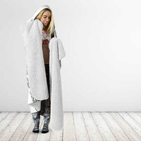 All White Maori Tribal Tattoo Personalised Hooded Blanket Moss Green Polynesian Style - Polynesian Pride