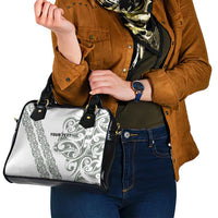 All White Maori Tribal Tattoo Personalised Shoulder Handbag Moss Green Polynesian Style - Polynesian Pride