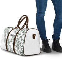 All White Maori Tribal Tattoo Personalised Travel Bag Moss Green Polynesian Style - Polynesian Pride