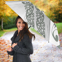 All White Maori Tribal Tattoo Personalised Umbrella Moss Green Polynesian Style - Polynesian Pride