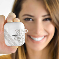 All White Maori Tribal Tattoo Personalised AirPods Case Stone Gray Polynesian Style - Polynesian Pride