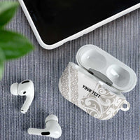 All White Maori Tribal Tattoo Personalised AirPods Case Stone Gray Polynesian Style LT9 - Polynesian Pride
