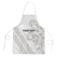 All White Maori Tribal Tattoo Personalised Apron Stone Gray Polynesian Style - Polynesian Pride