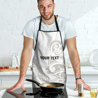 All White Maori Tribal Tattoo Personalised Apron Stone Gray Polynesian Style - Polynesian Pride
