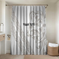 All White Maori Tribal Tattoo Personalised Bathroom Set Stone Gray Polynesian Style - Polynesian Pride