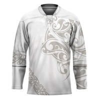 All White Maori Tribal Tattoo Personalised Hockey Jersey Stone Gray Polynesian Style LT9 Unisex Gray - Polynesian Pride