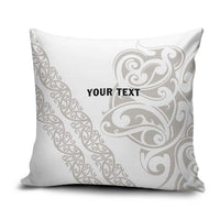 All White Maori Tribal Tattoo Personalised Pillow Cover Stone Gray Polynesian Style LT9 Gray - Polynesian Pride