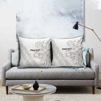All White Maori Tribal Tattoo Personalised Pillow Cover Stone Gray Polynesian Style LT9 - Polynesian Pride