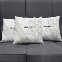 All White Maori Tribal Tattoo Personalised Pillow Cover Stone Gray Polynesian Style LT9 - Polynesian Pride