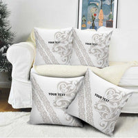 All White Maori Tribal Tattoo Personalised Pillow Cover Stone Gray Polynesian Style LT9 - Polynesian Pride
