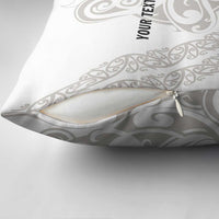 All White Maori Tribal Tattoo Personalised Pillow Cover Stone Gray Polynesian Style LT9 - Polynesian Pride