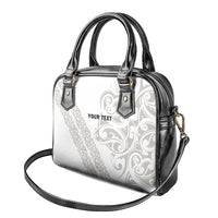 All White Maori Tribal Tattoo Personalised Shoulder Handbag Stone Gray Polynesian Style - Polynesian Pride