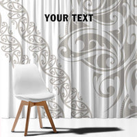 All White Maori Tribal Tattoo Personalised Window Curtain Stone Gray Polynesian Style LT9 - Polynesian Pride