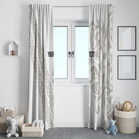 All White Maori Tribal Tattoo Personalised Window Curtain Stone Gray Polynesian Style LT9 - Polynesian Pride