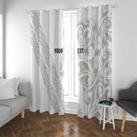 All White Maori Tribal Tattoo Personalised Window Curtain Stone Gray Polynesian Style LT9 With Grommets Gray - Polynesian Pride